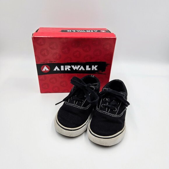 Airwalk Shoes Sneakers Rio Black White Canvas Youth Size 7 Lace Up Read - Picture 3 of 14
